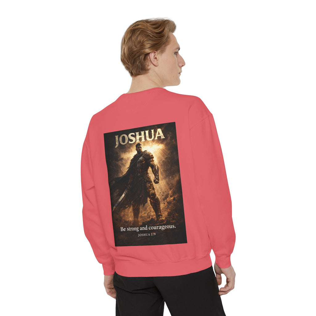 Joshua Courage Sweatshirt | Be Strong and Courageous Christian Crewneck | Inspirational Faith Apparel