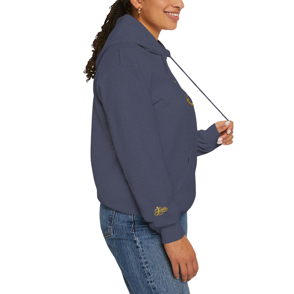 Jesus Gold Script Hoodie – Sparkle Christian Faith Pullover | Inspirational Hoodie
