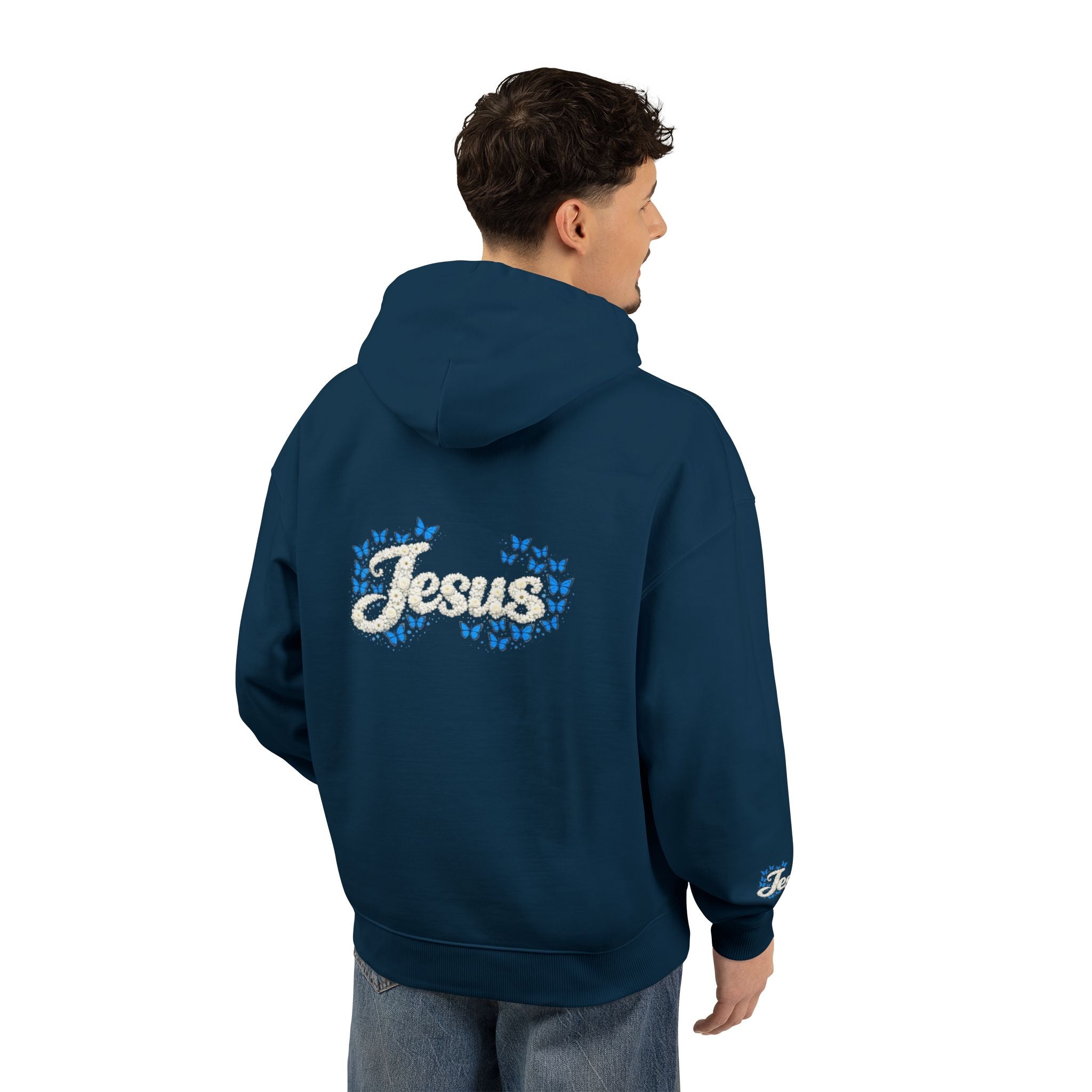 Jesus Floral Hoodie – Christian Faith Organic Pullover | Relaxed Fit Inspirational Hoodie