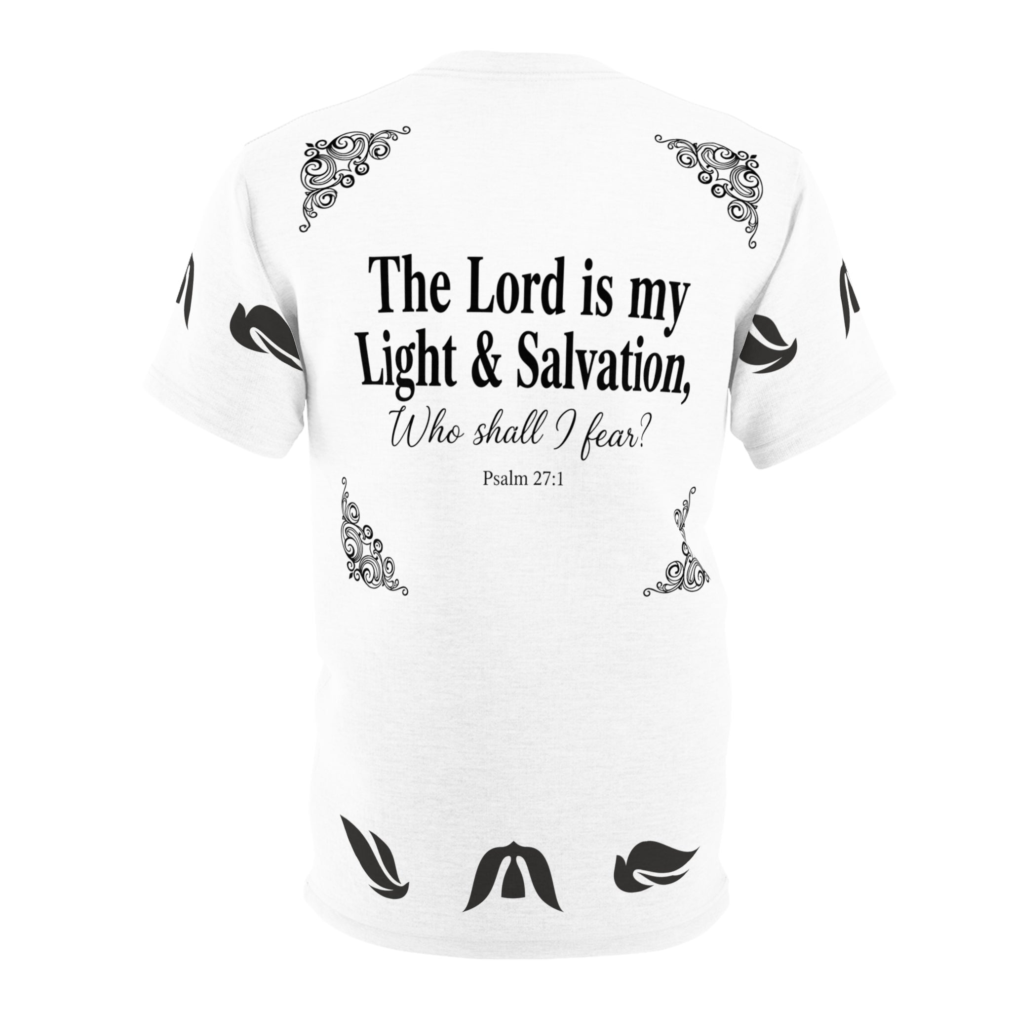 Psalm 27:1 Dove Graphic T-Shirt – “The Lord is My Light & Salvation” Christian Bible Verse Tee