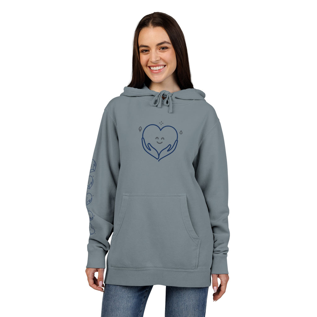 Kindness Changes Everything Hoodie – Heart Graphic Pigment-Dyed Sweatshirt