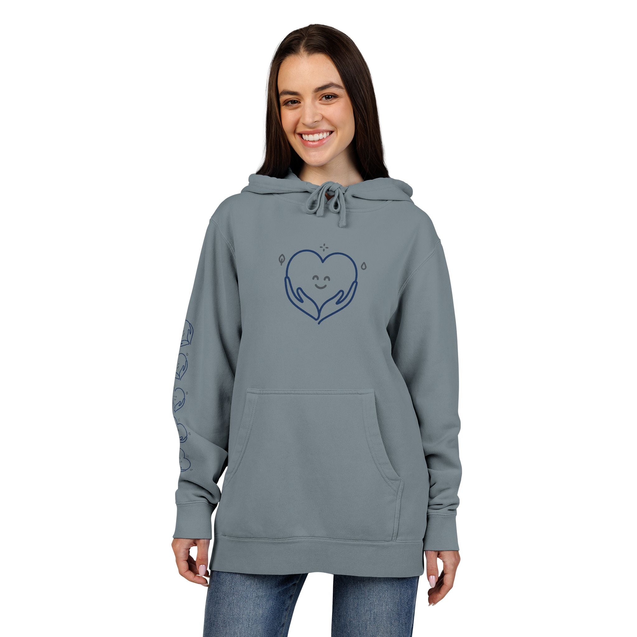 Kindness Changes Everything Hoodie – Heart Graphic Pigment-Dyed Sweatshirt