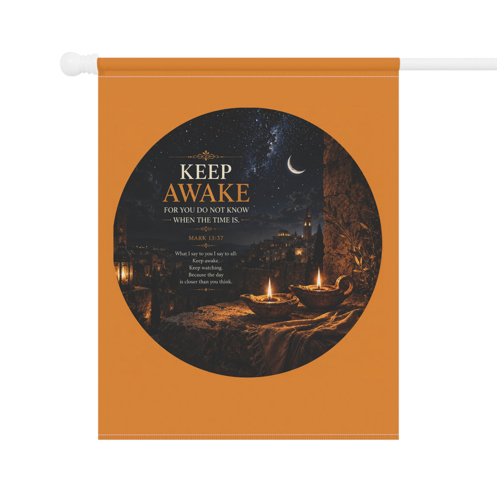 Keep Awake Garden Flag | Nightscape Inspirational Outdoor Banner | Poetic Moonlight Garden Decor