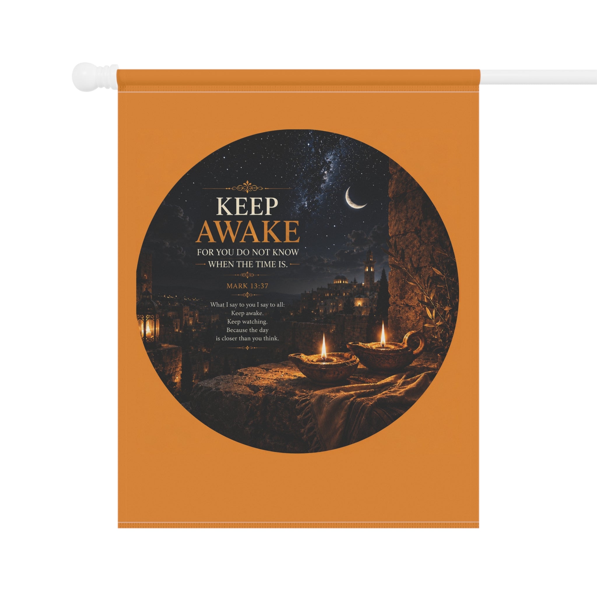 Keep Awake Garden Flag | Nightscape Inspirational Outdoor Banner | Poetic Moonlight Garden Decor