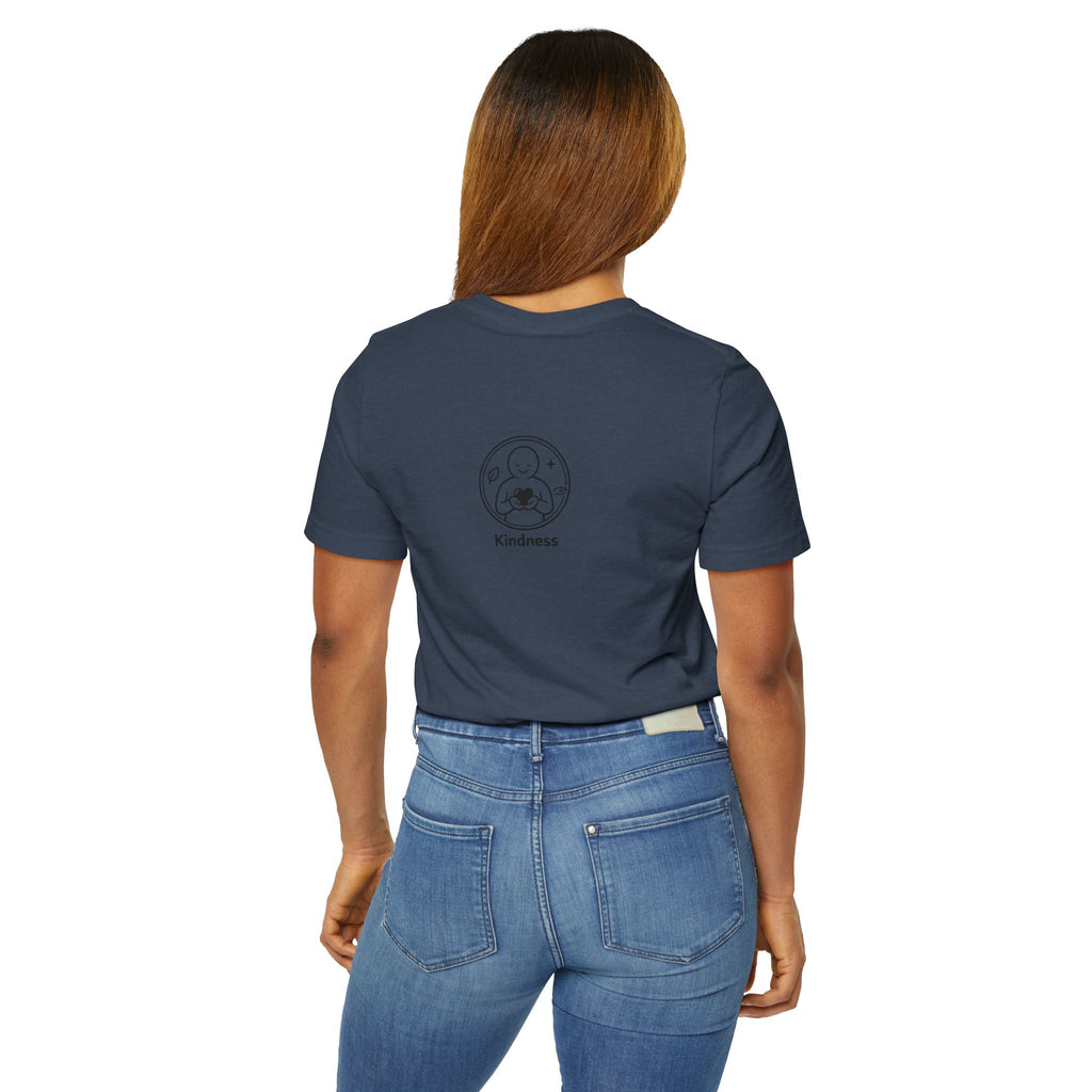 Kindness Minimalist T-Shirt | Inspirational Heart Emblem Tee | Soft Everyday Graphic Shirt