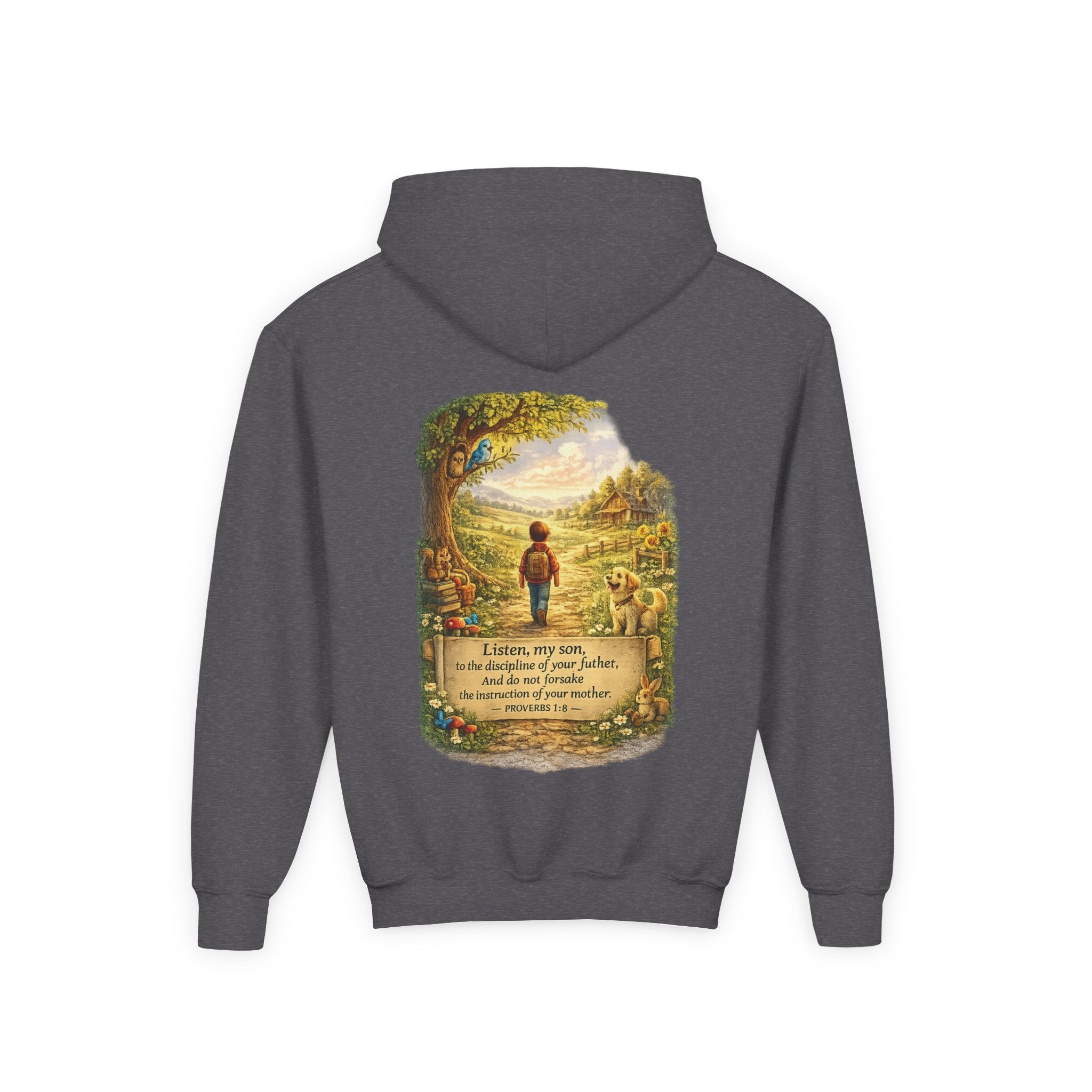 Youth Hoodie — "Listen My Son" Inspirational Christian Sweatshirt-⭐ Five-Star Faith Series⭐