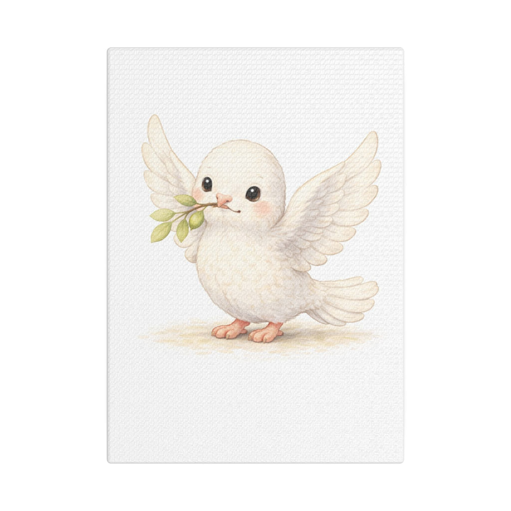 White Dove Canvas — Peaceful Nursery Wall Art
