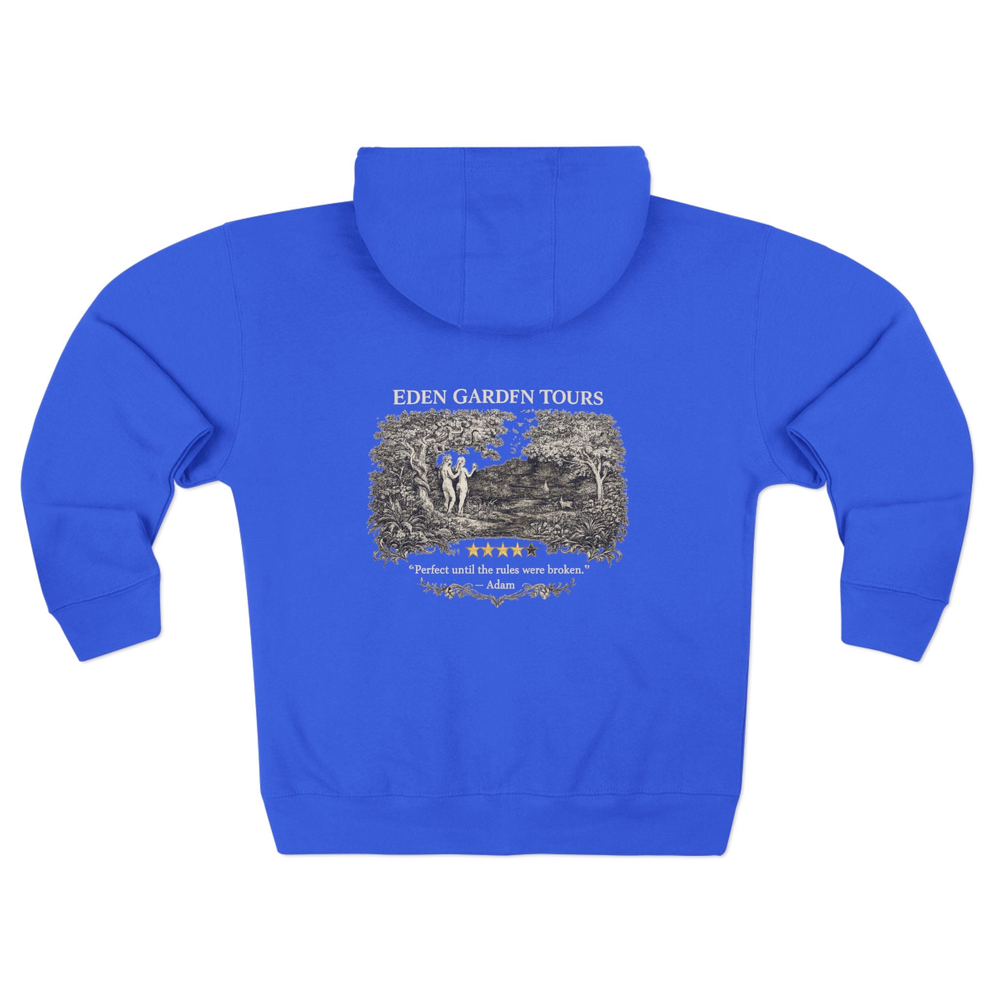 Eden Garden Tours Zip Hoodie - Vintage Botanical Travel Graphic