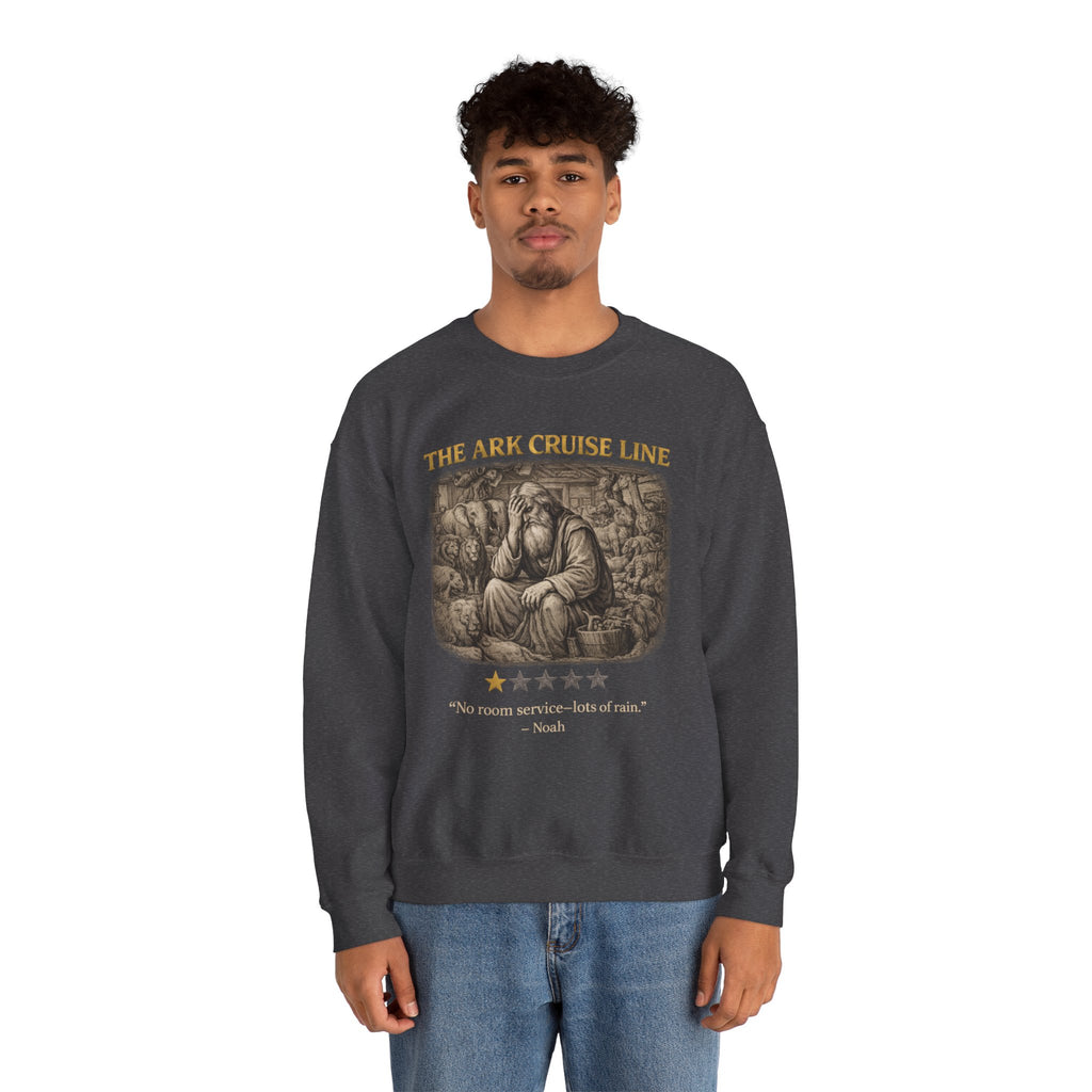 Noah – Crewneck Sweatshirt | “Ark Cruise Liner” Vintage Illustration – Five-Star Faith Series