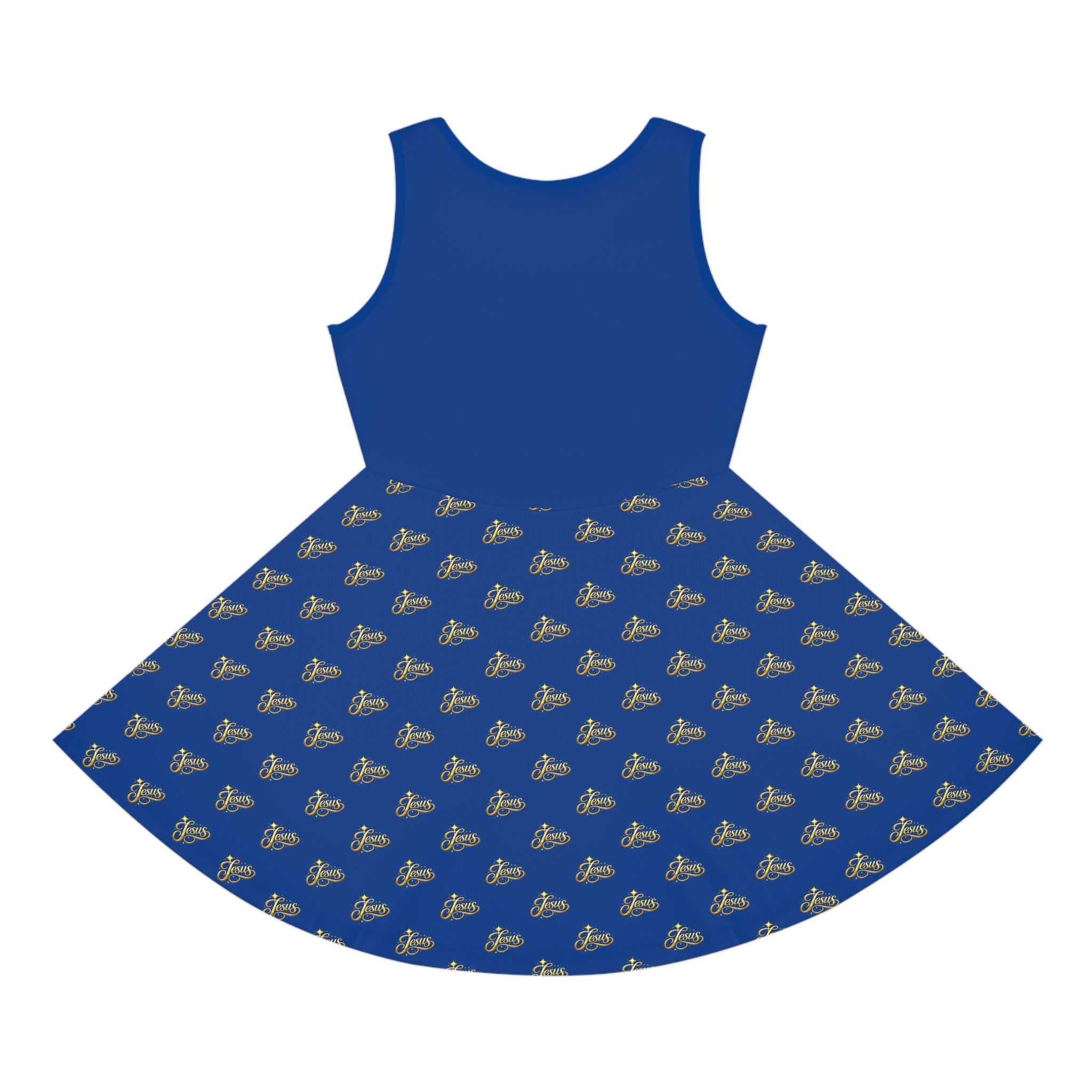 Girls' Jesus Sundress – Blue Graphic Youth Faith Dress | Mother & Daughter Matching Christian Outfit