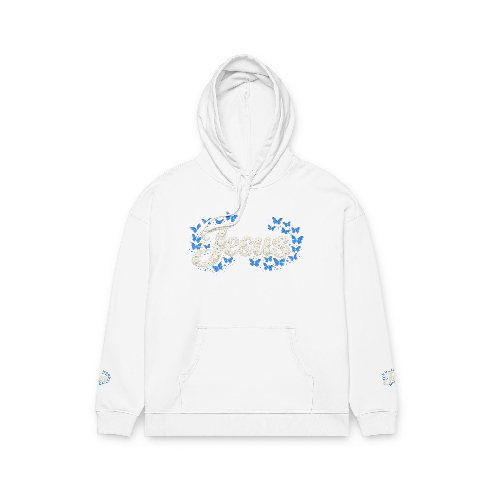 Jesus Floral Hoodie – Christian Faith Organic Pullover | Relaxed Fit Inspirational Hoodie
