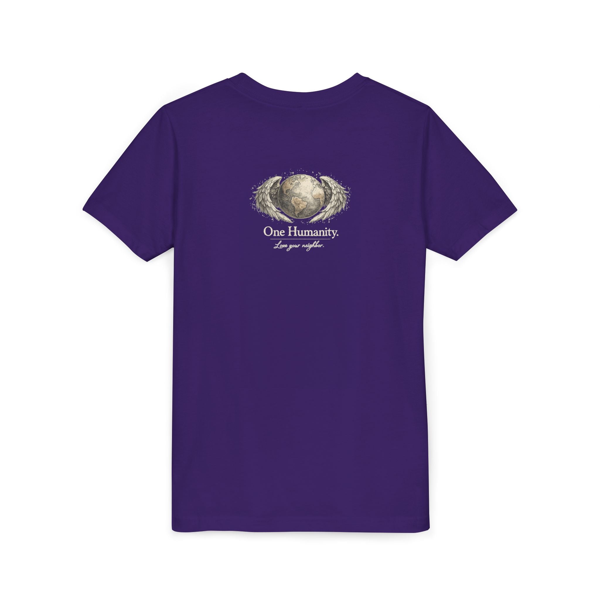 Youth “Quiet Kindness Changes Everything” Tee – Kids Inspirational T-Shirt with Earth & Friends Graphic