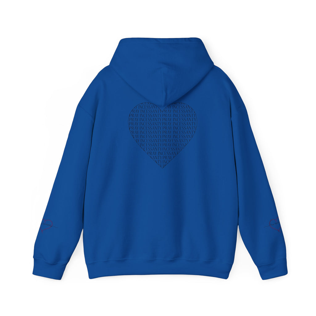 'Pray Incessantly' Heart Script Hoodie — Faith-Inspired Pullover