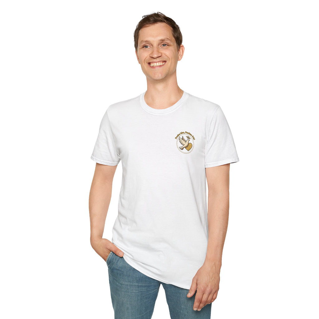 Dove of Peace Pocket T-Shirt | Pray Love Remember Christian Tee | Faith Freedom Creations