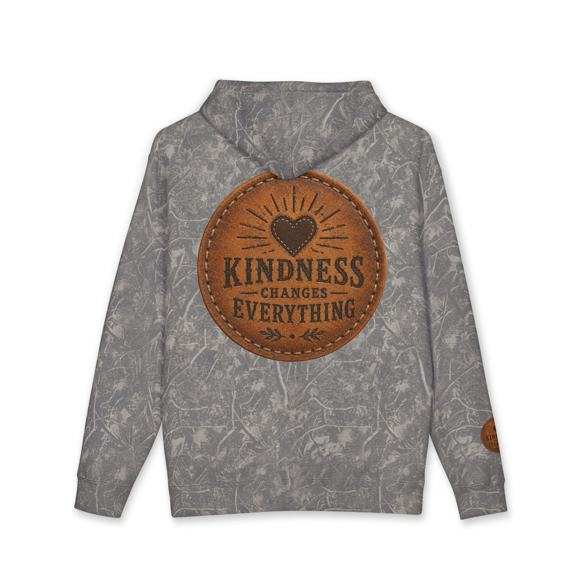 Kindness Changes Everything Heavyweight Hoodie | Vintage Patch Christian Hoodie | Inspirational Fleece Sweatshirt