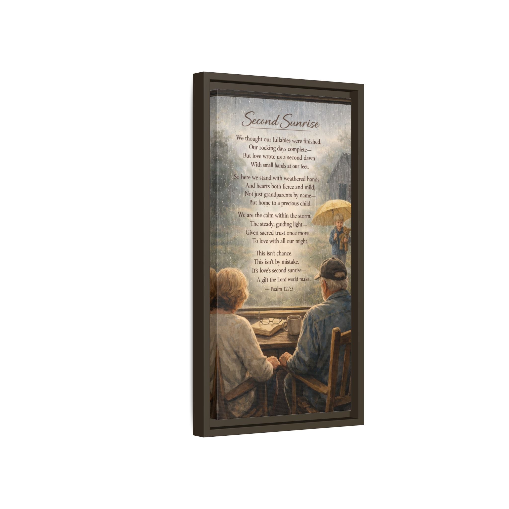 Second Sunrise Framed Canvas Wall Art | Personalized Grandparents Poem | Faith & Family Keepsake