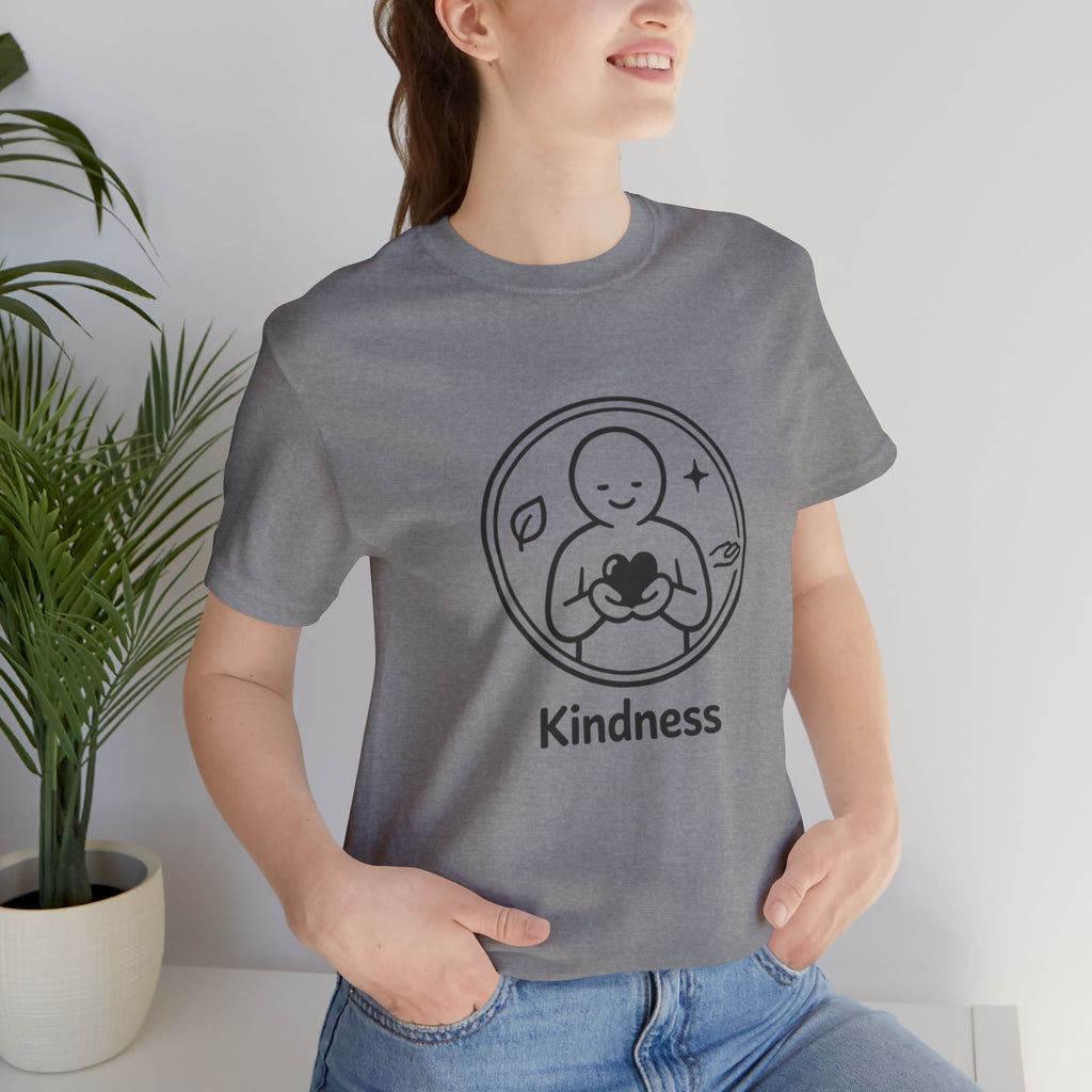 Kindness Minimalist T-Shirt | Inspirational Heart Emblem Tee | Soft Everyday Graphic Shirt