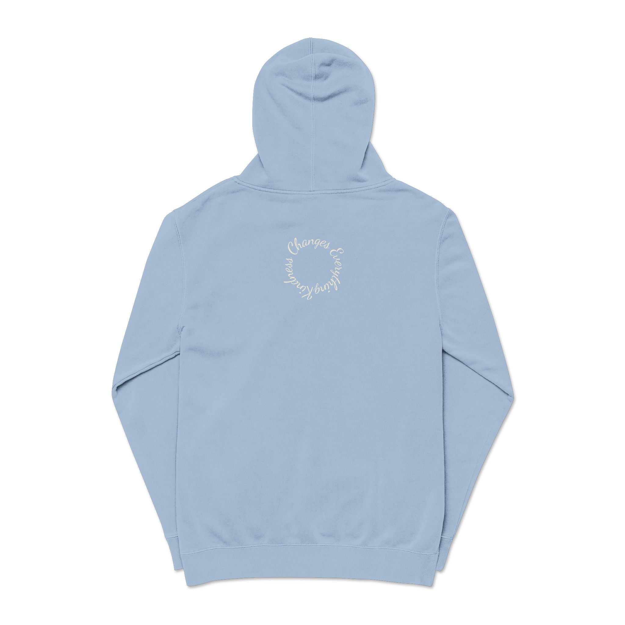“We Are All Human” Pigment-Dyed Hoodie – Inclusive Comfort Pullover | Inspirational Minimalist Hoodie