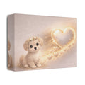 Cute Puppy Canvas — Glowing Heart Nursery Wall Art | Baby Room Decor