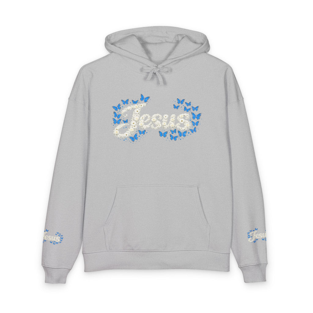 Jesus Floral Hoodie – Christian Faith Organic Pullover | Relaxed Fit Inspirational Hoodie