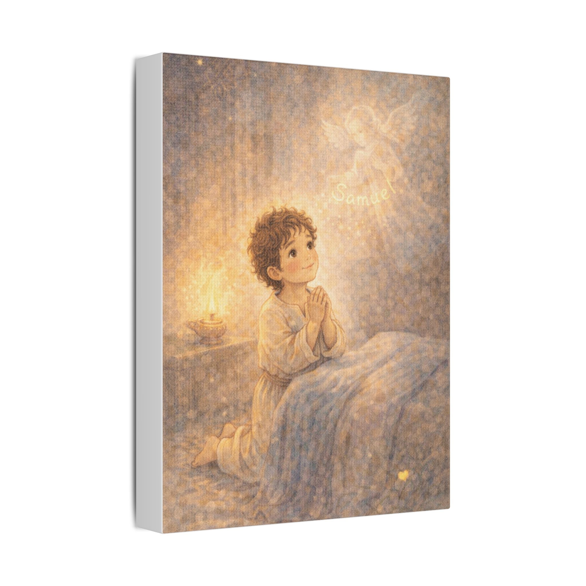 Samuel Listens to God Canvas — 1 Samuel 3:10 Scripture Wall Art