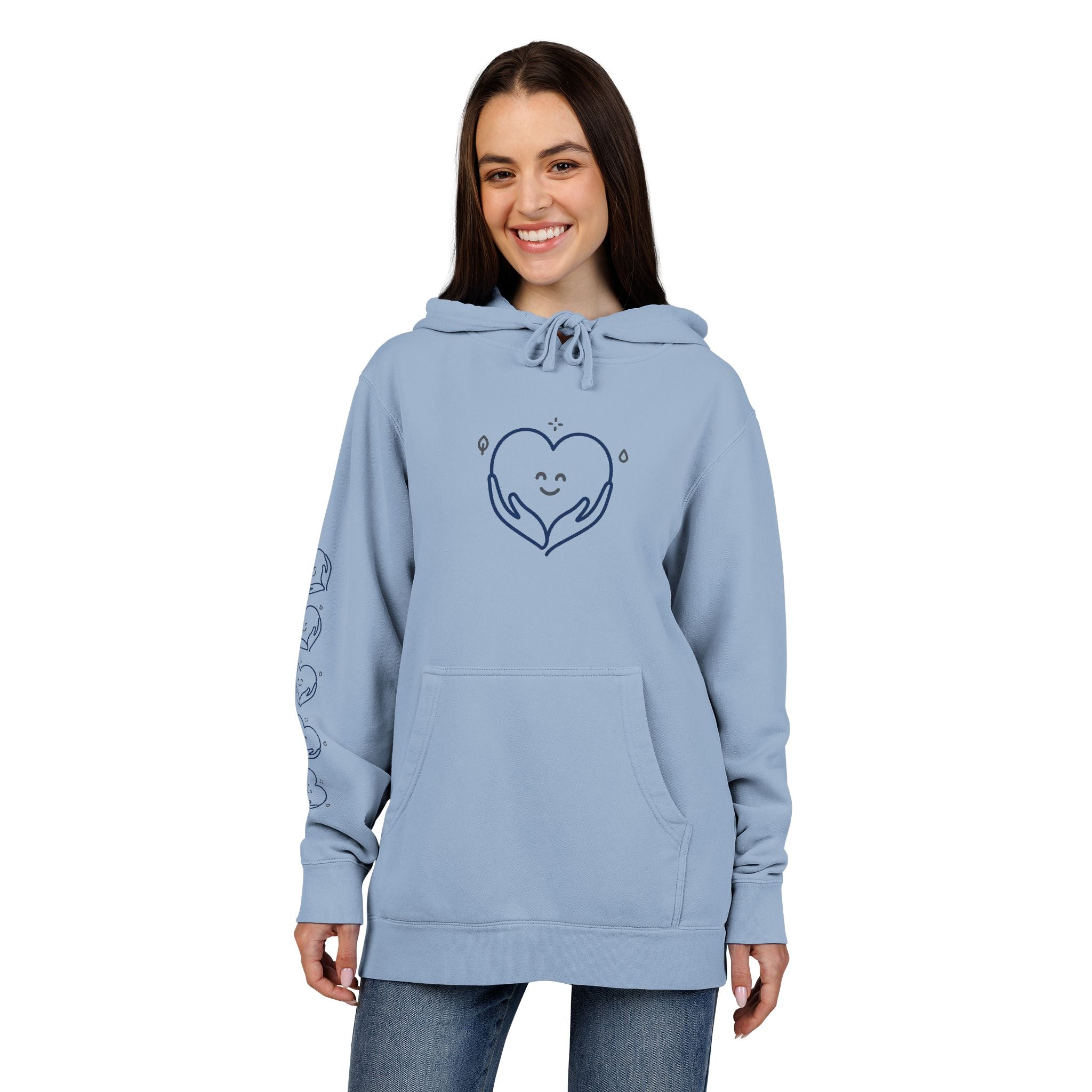 Kindness Changes Everything Hoodie – Heart Graphic Pigment-Dyed Sweatshirt