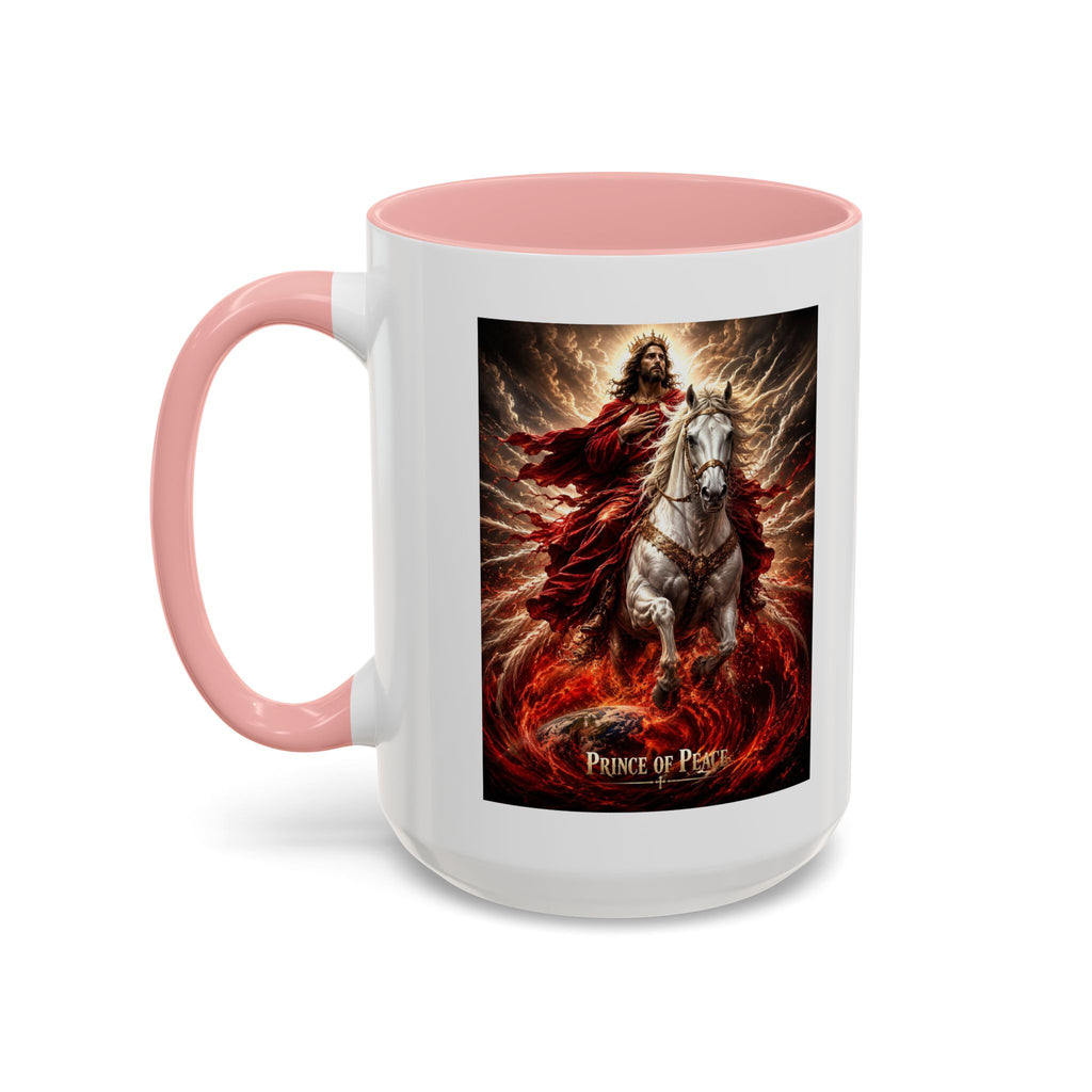 Prince of Peace Coffee Mug | Christian Jesus Rider Accent Mug | Inspirational Faith Gift