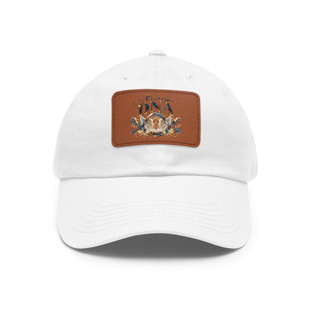 It's in My DNA Christian Dad Hat – Faith-Inspired Faux Leather Patch Baseball Cap