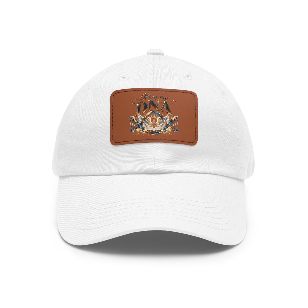 It's in My DNA Christian Dad Hat – Faith-Inspired Faux Leather Patch Baseball Cap