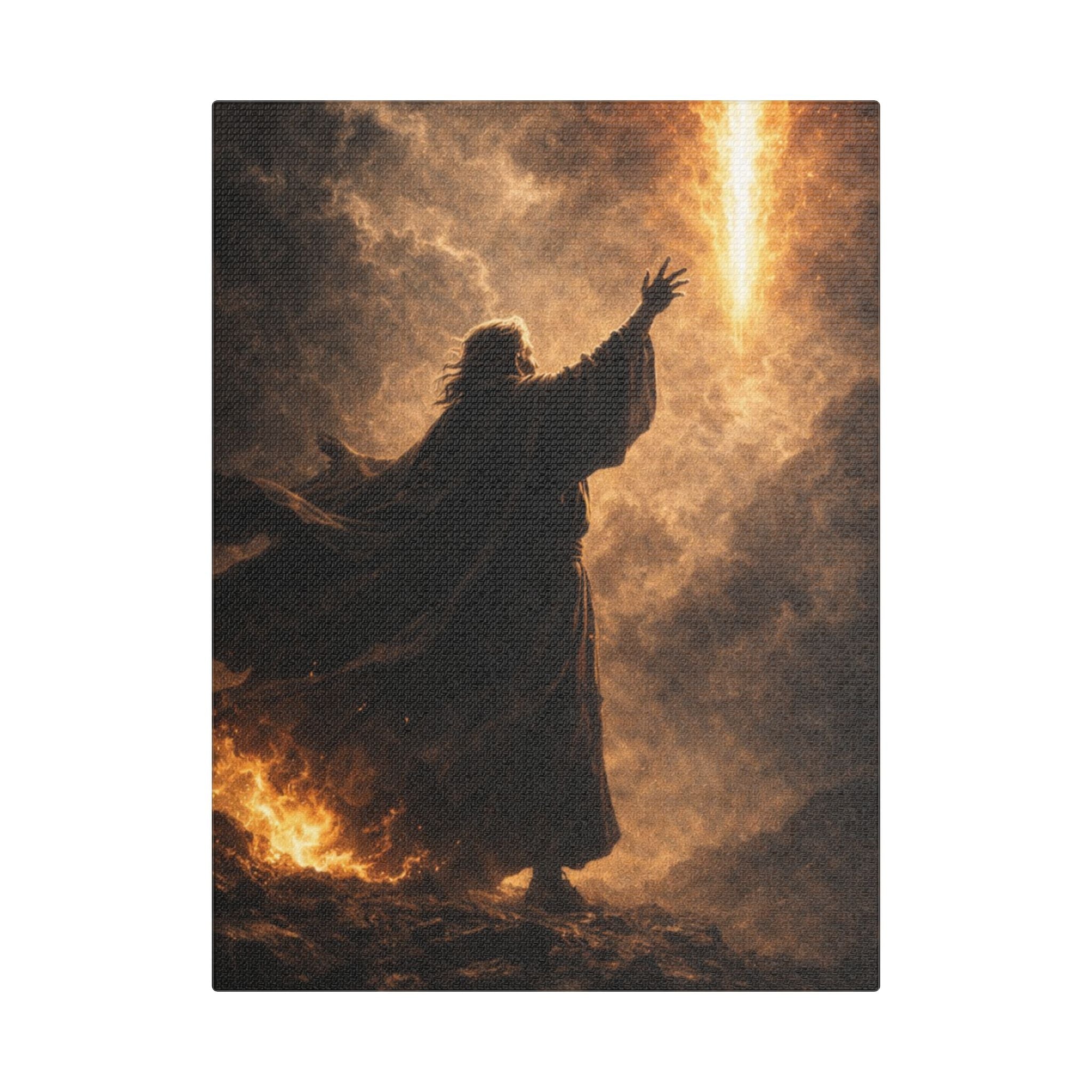 Biblical Moses Canvas Wall Art — 'Parting the Red Sea' Satin Print