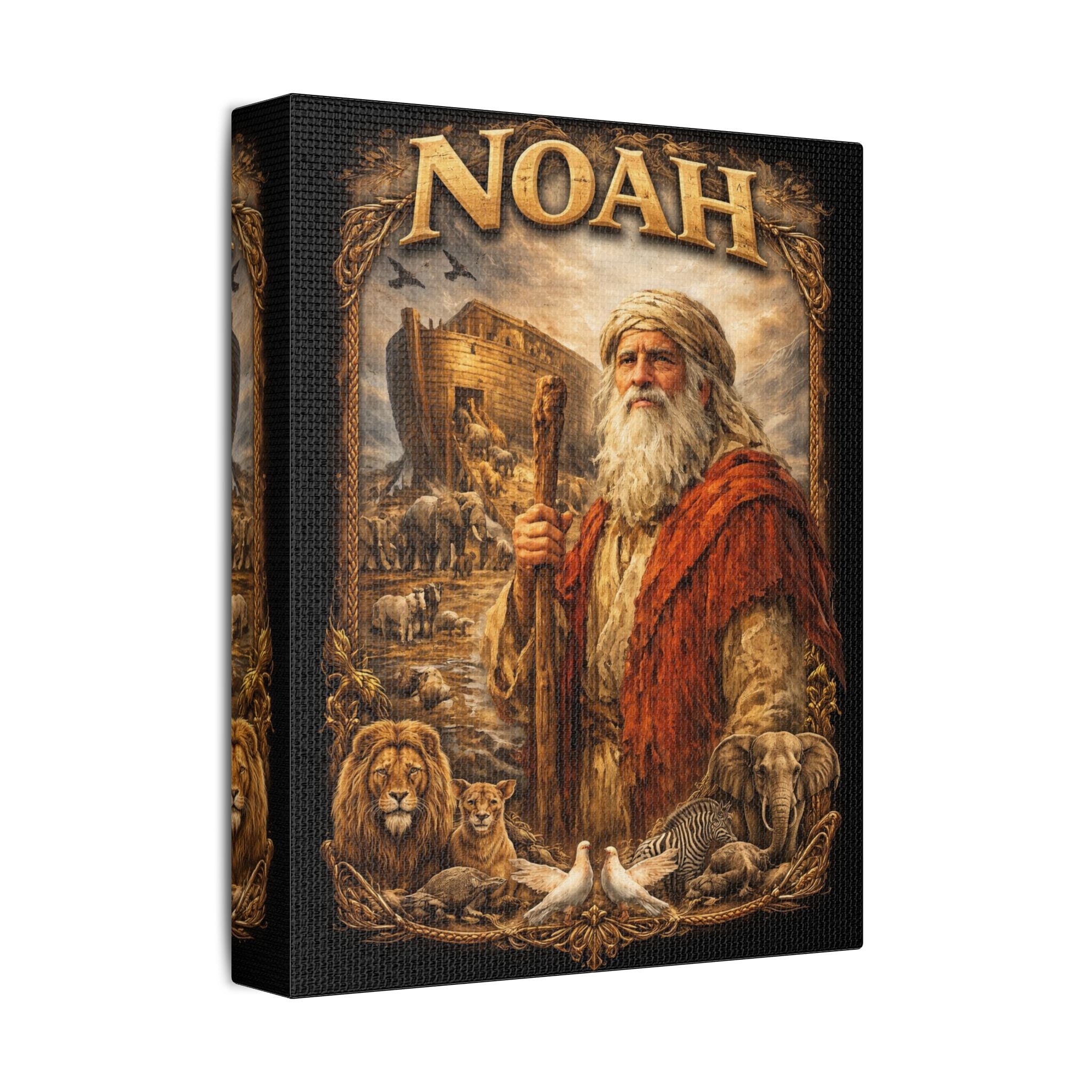 Noah's Ark Canvas — Playful Biblical Wall Art for Kids & Nursery