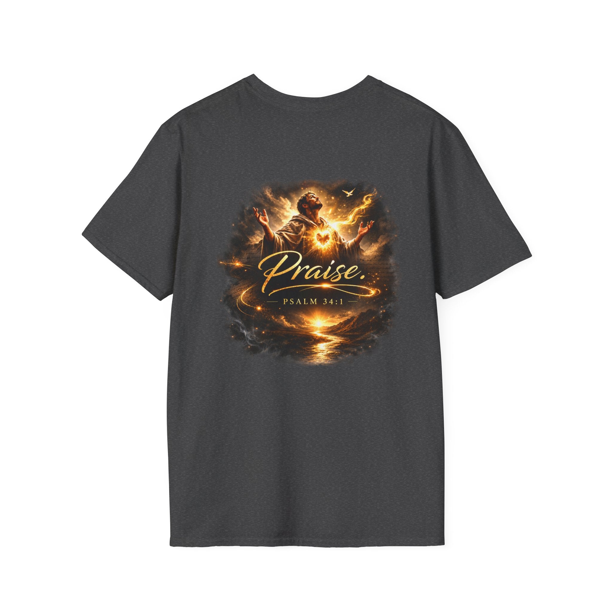 Minimalist Christian T-shirt featuring a Dove of Peace chest emblem with the words “Pray, Love, Remember” on a soft lightweight faith-inspired tee.