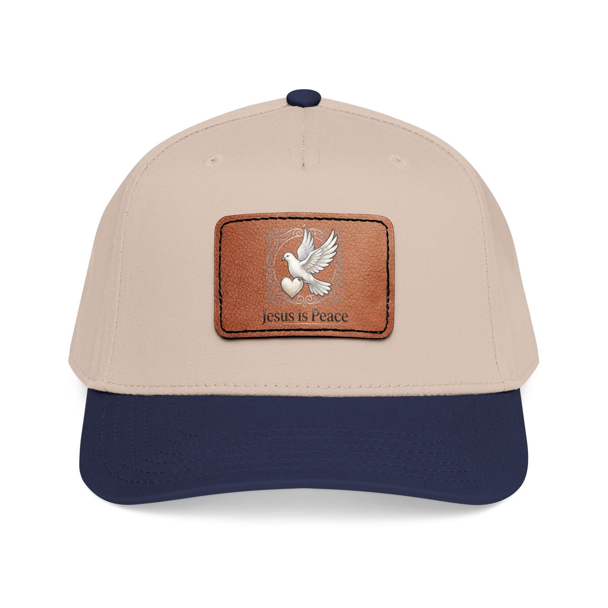 Jesus Is Peace Christian Leather Patch Hat | Dove Faith Baseball Cap | Inspirational Snapback Cap