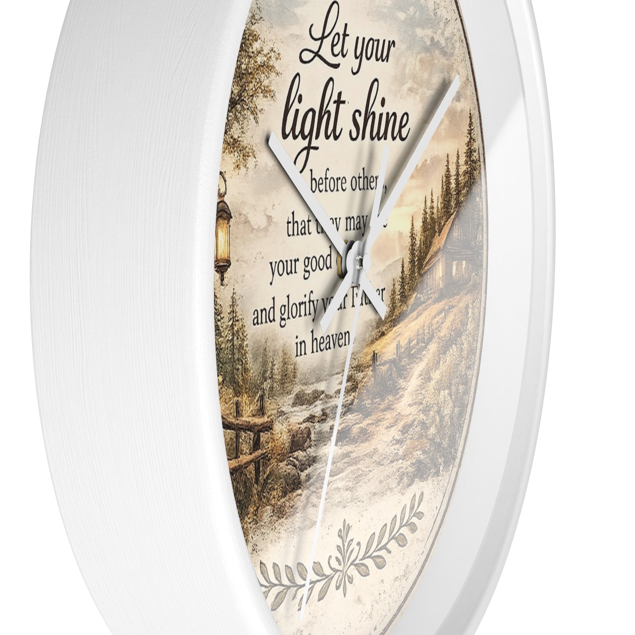 Matthew 5:16 Wall Clock | Let Your Light Shine Christian Clock | Inspirational Faith Home Decor