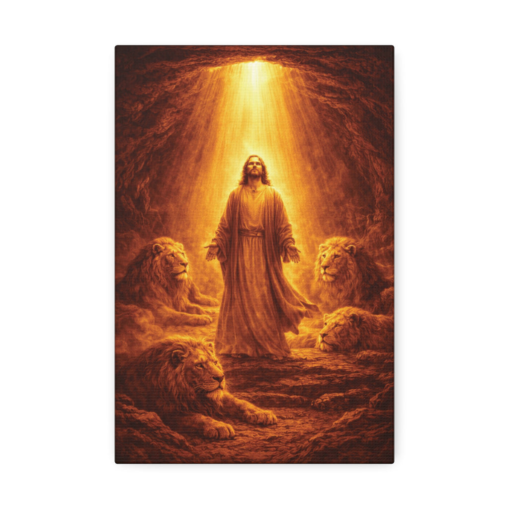 Lion of Judah – Daniel and the Lions Canvas Print | Christian Wall Art of Faith and Courage