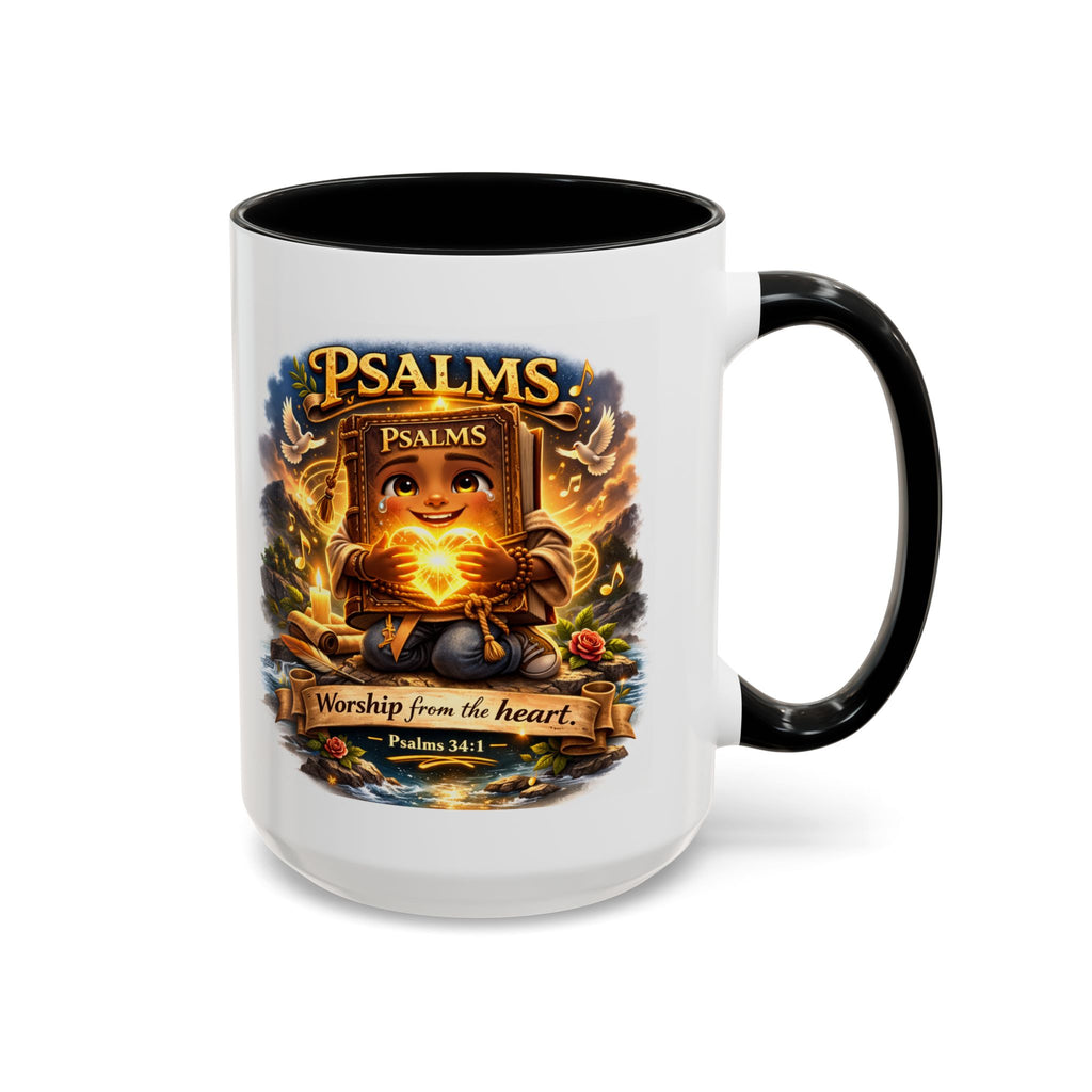 Psalms 34:1 Coffee Mug | Worship From the Heart Mug | Inspirational Christian Accent Mug