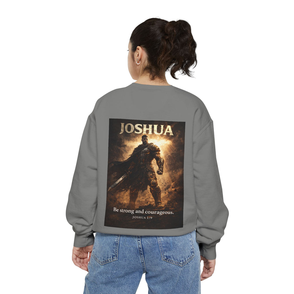 Joshua Courage Sweatshirt | Be Strong and Courageous Christian Crewneck | Inspirational Faith Apparel
