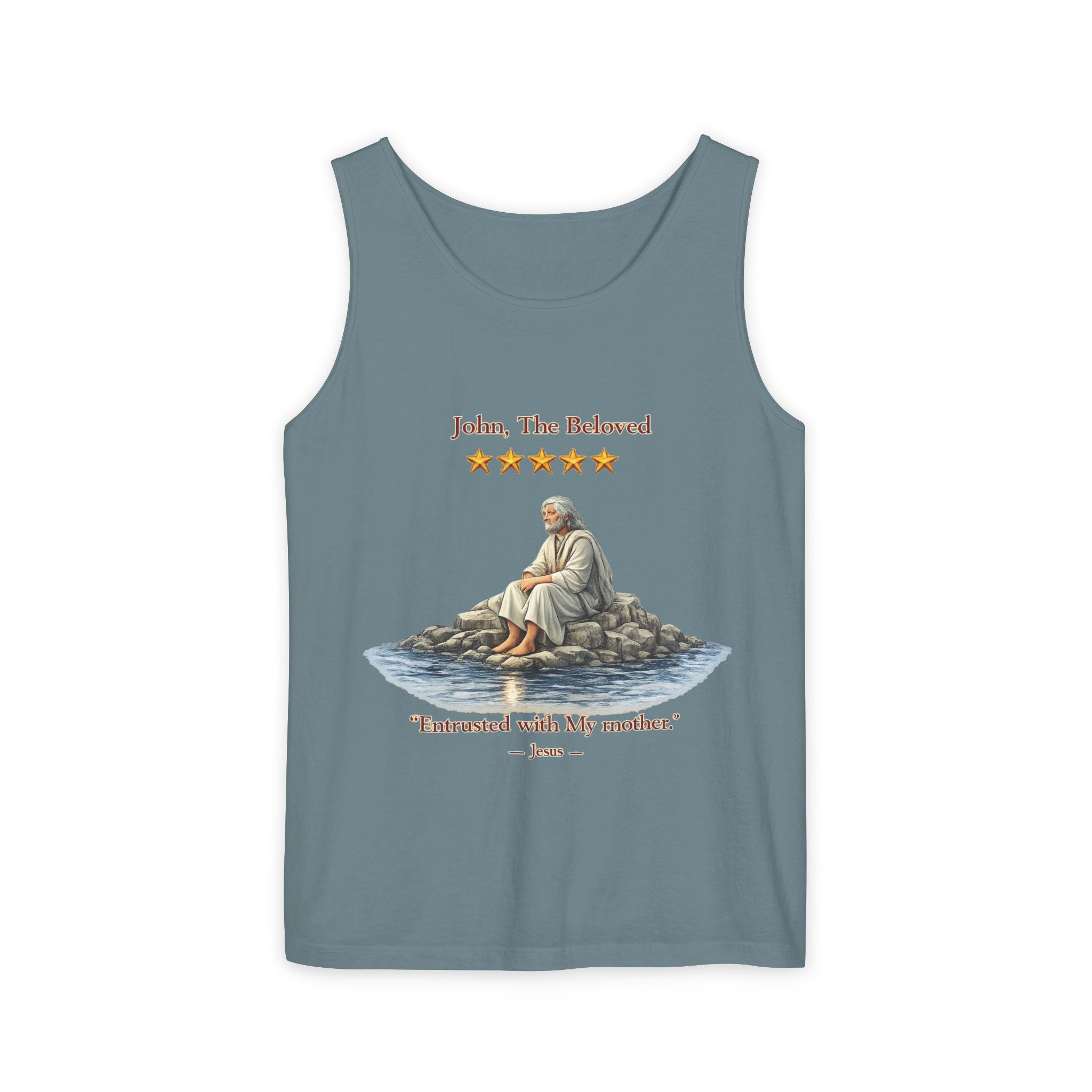 "John, the Beloved Review" Tank Top — "Entrusted with My Mother" Christian Faith Graphic Tank-⭐ Five-Star Faith Series⭐