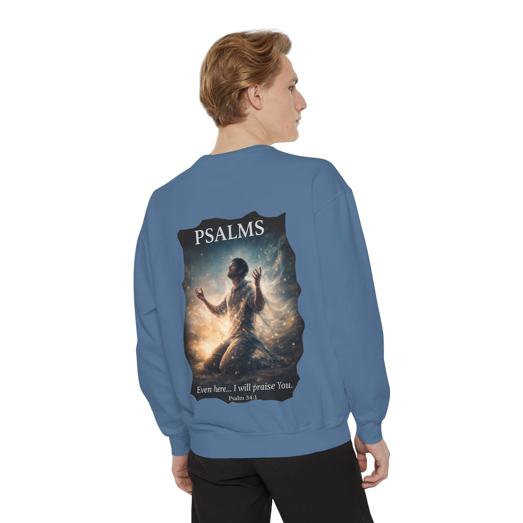 Psalm 34:1 Crewneck Sweatshirt | Inspirational Christian Graphic Sweatshirt | Faith Apparel