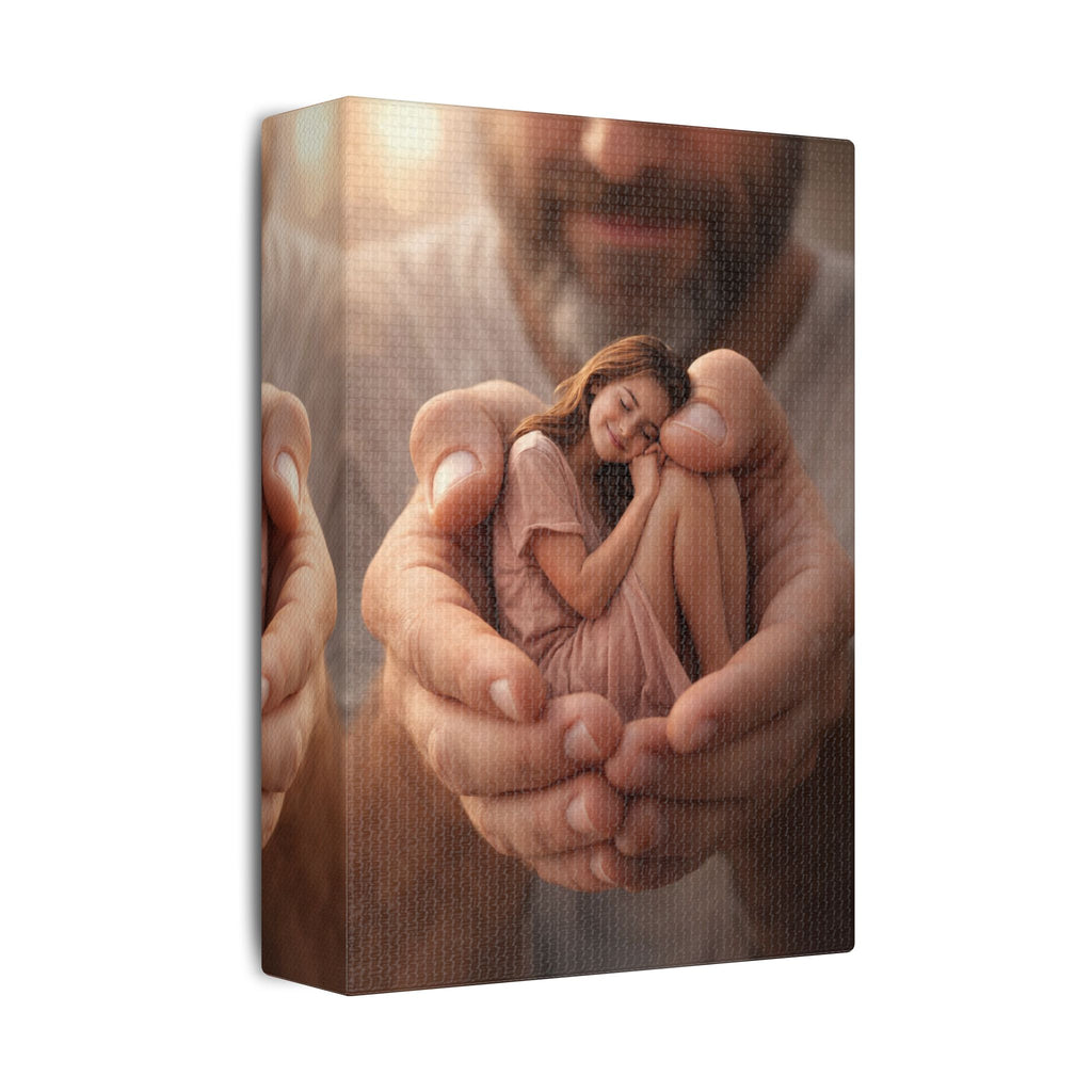 In His Hands – Protective Keepsake Canvas Print