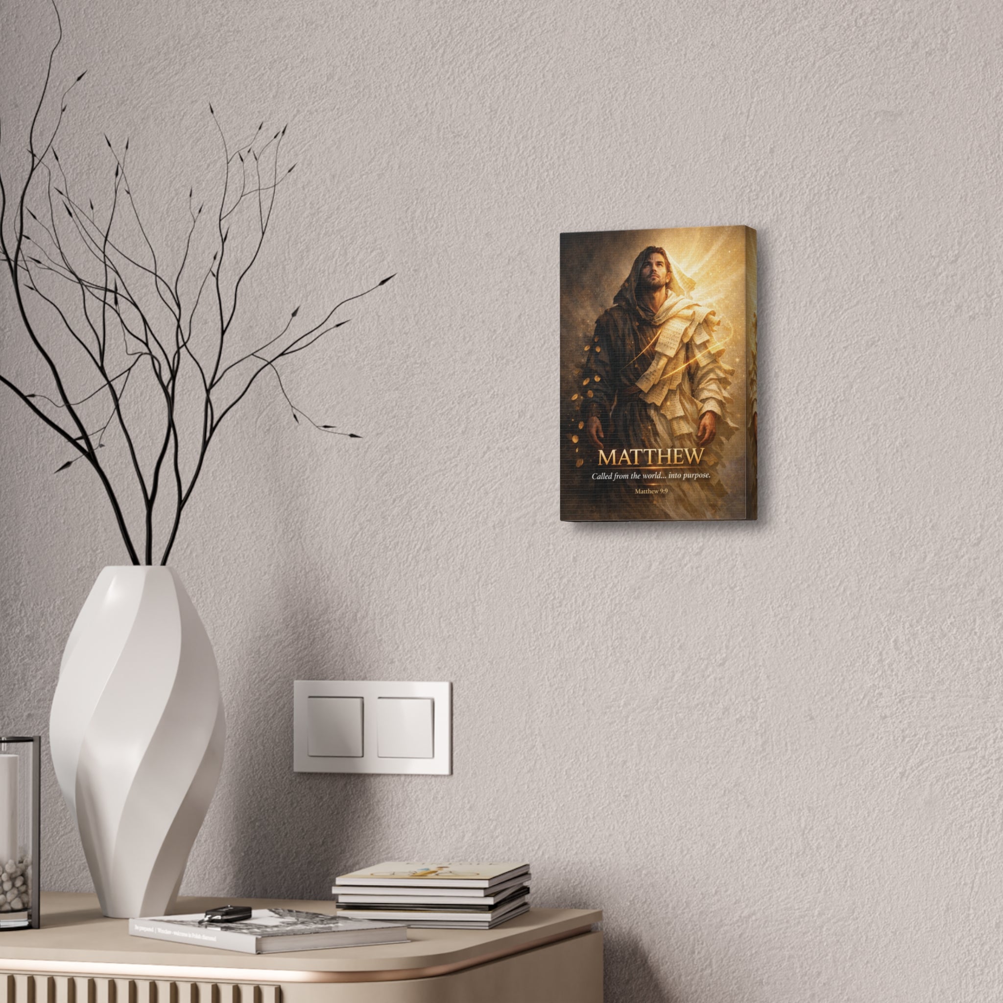 Matthew Bible Canvas Wall Art – “Called from the World… Into Purpose” Christian Scripture Canvas