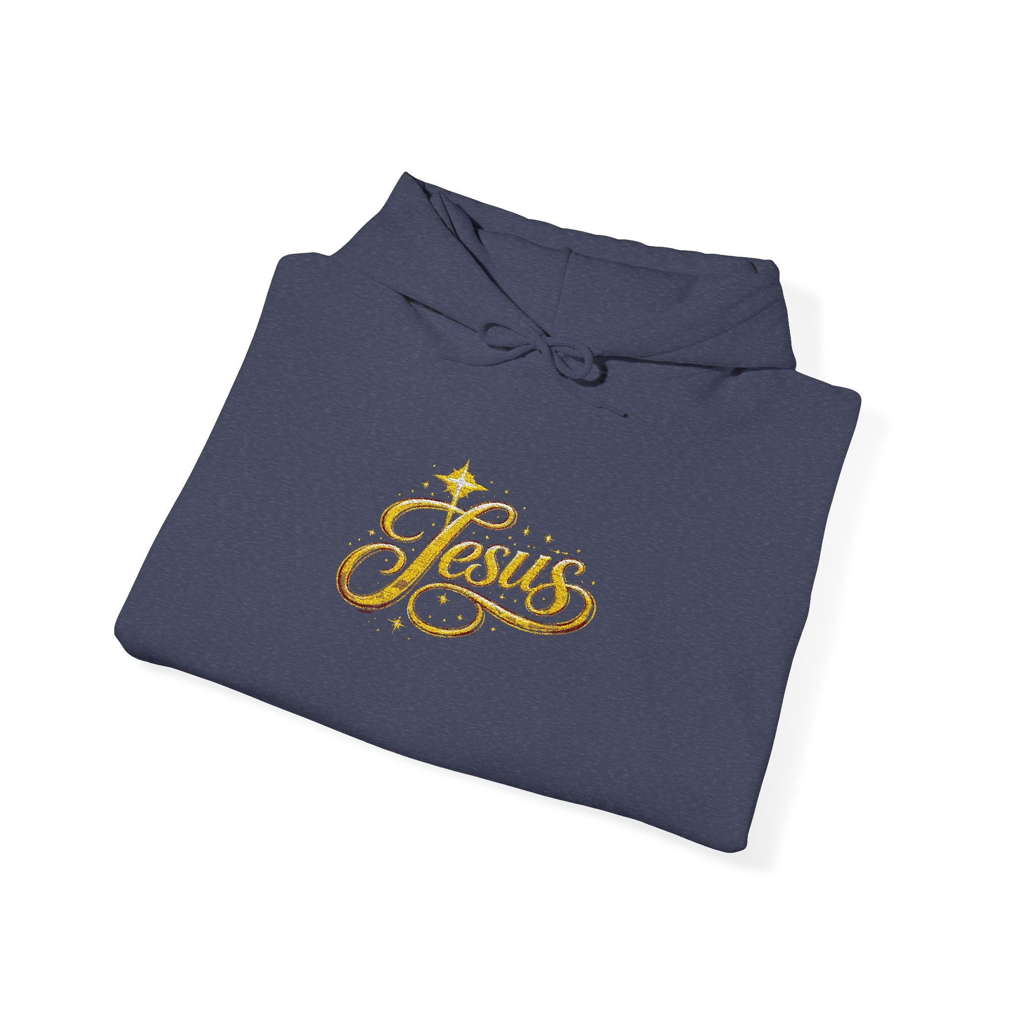 Jesus Gold Script Hoodie – Sparkle Christian Faith Pullover | Inspirational Hoodie
