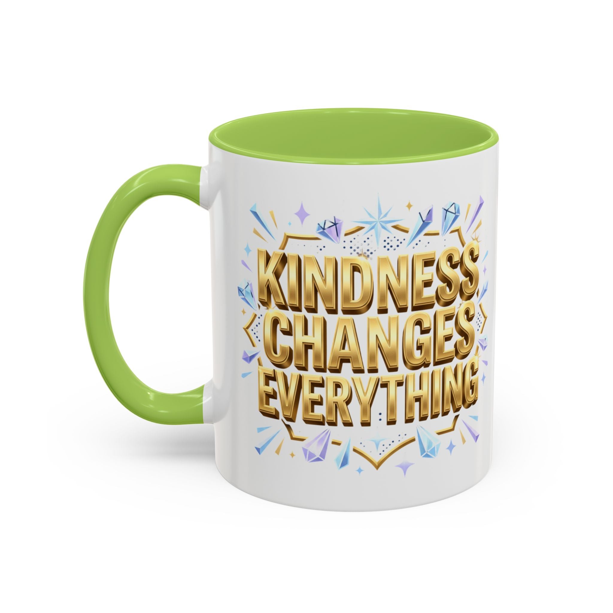 Gold-Kindness Changes Everything Coffee Mug | Inspirational Gold Script Mug | Faith Freedom Creations