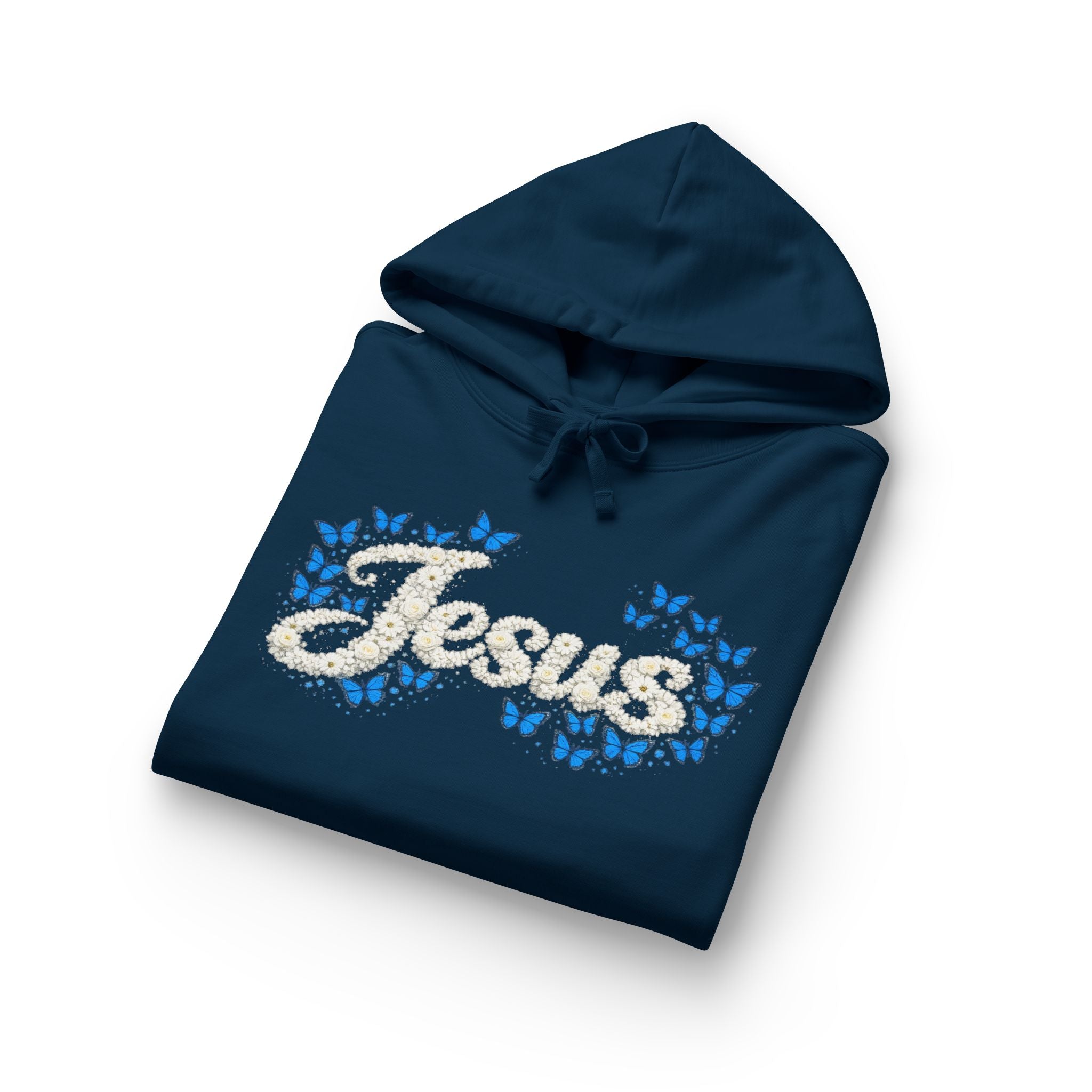 Jesus Floral Hoodie – Christian Faith Organic Pullover | Relaxed Fit Inspirational Hoodie