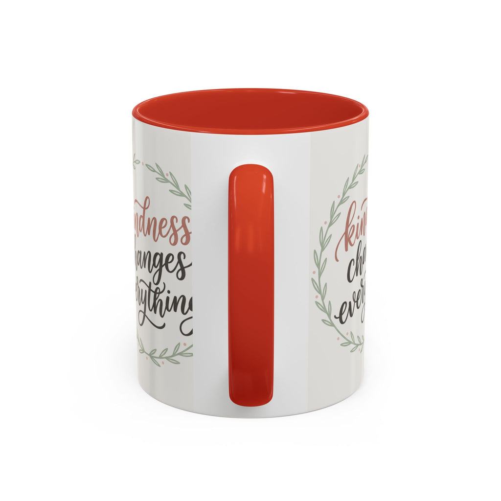 Kindness Changes Everything Accent Coffee Mug | Inspirational Ceramic Mug | Faith Freedom Creations