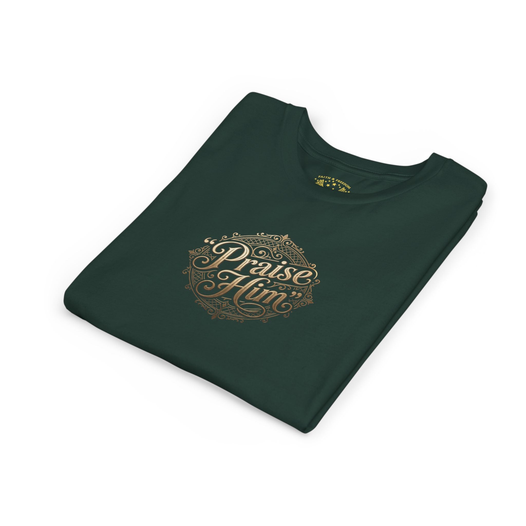 Praise Him Psalms 34:1 Youth T-Shirt | Christian Kids Faith Tee | Inspirational Youth Apparel