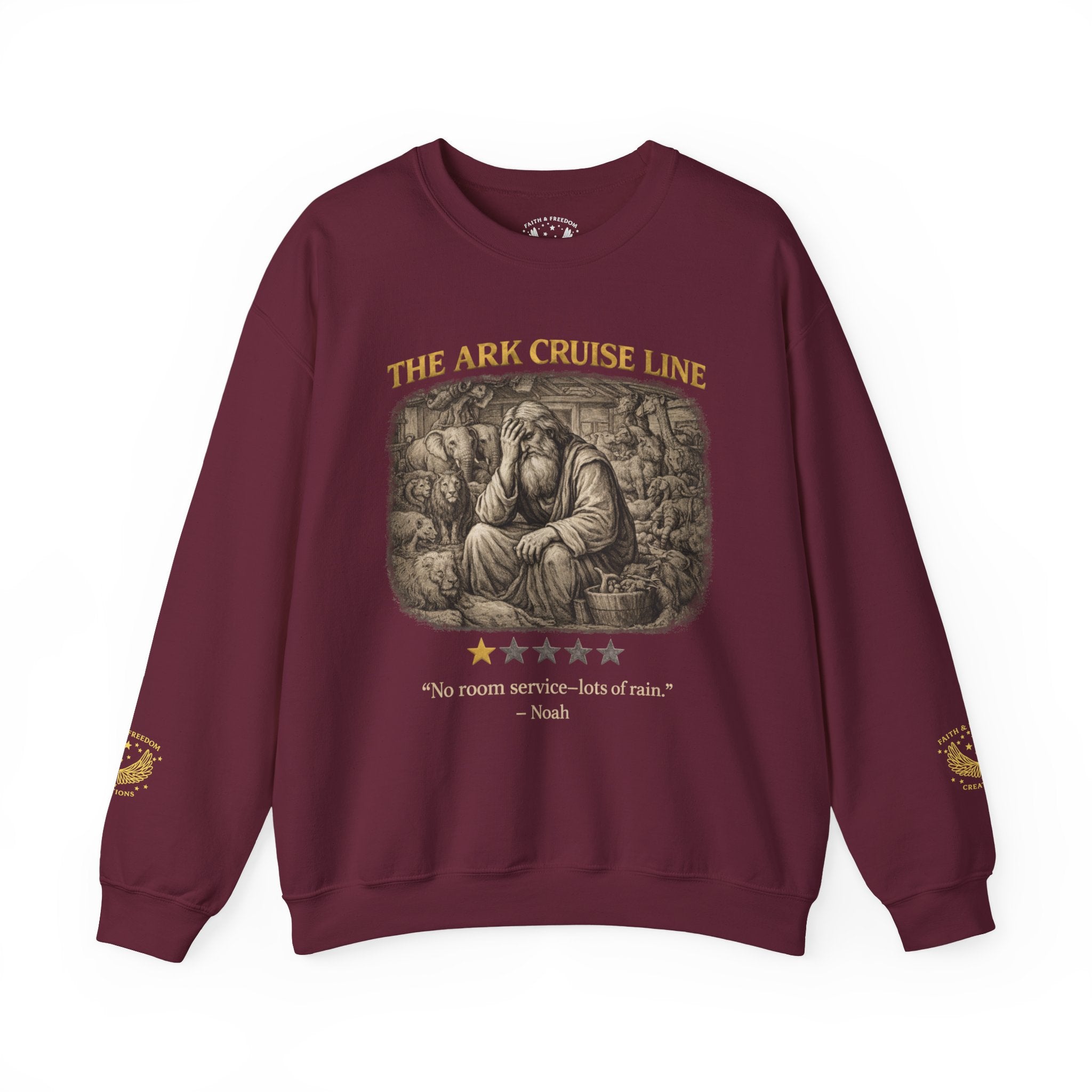 The Ark Cruise Liner Crewneck - Vintage Noah Illustration Sweatshirt