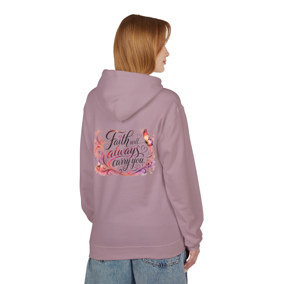 Faith Will Always Carry You Hoodie | Butterfly Christian Inspirational Pullover