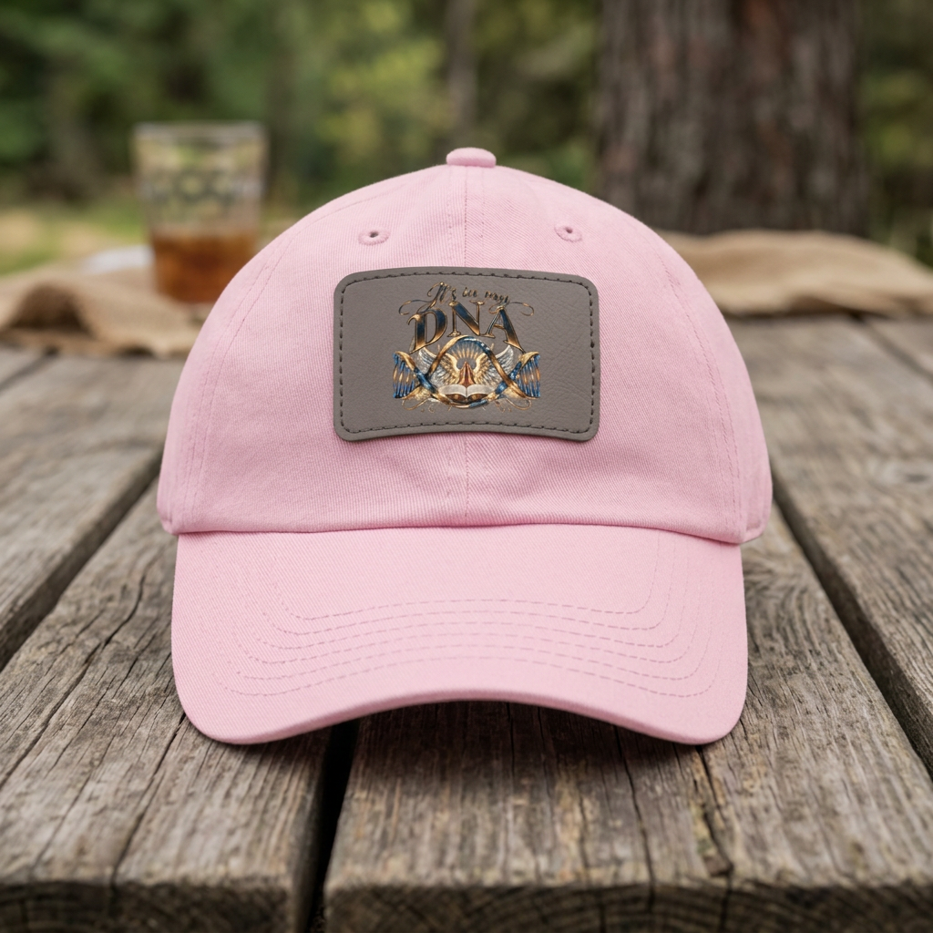 It's in My DNA Christian Dad Hat – Faith-Inspired Faux Leather Patch Baseball Cap