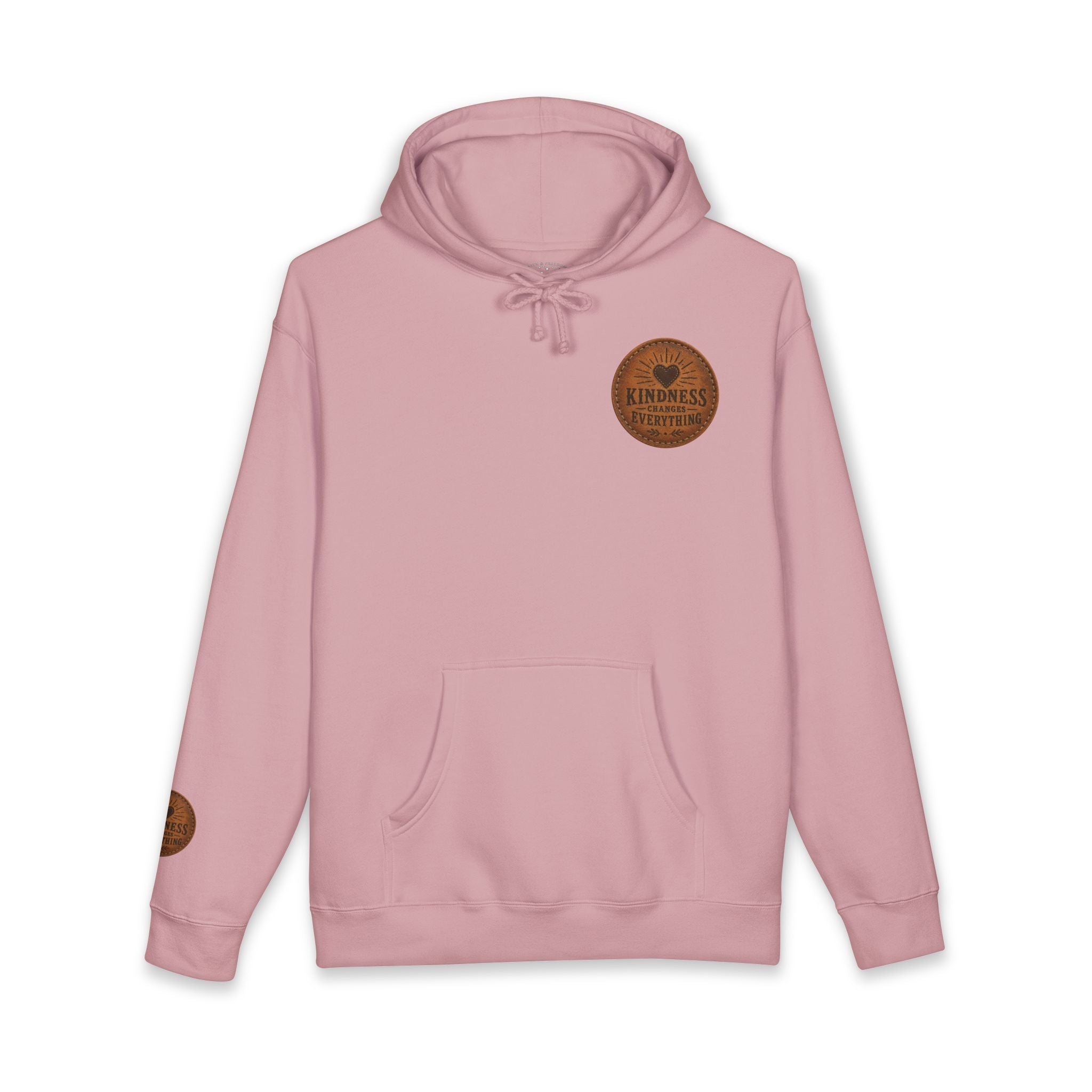 Kindness Changes Everything Heavyweight Hoodie | Vintage Patch Christian Hoodie | Inspirational Fleece Sweatshirt